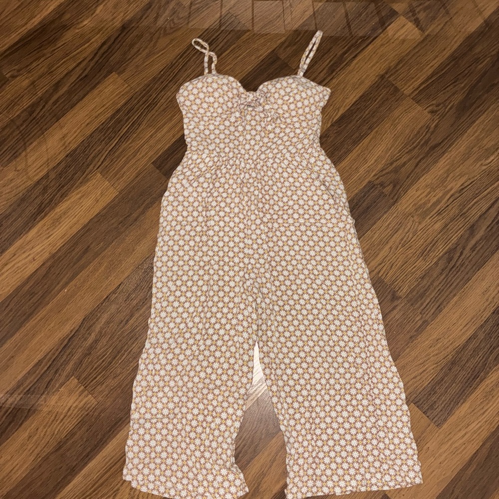 Women's Floral White & Cream Jumpsuit